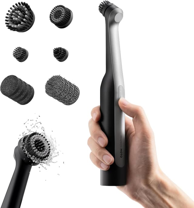 Detalle de HOTO Wand Electric Spin Scrubber grout cleaning