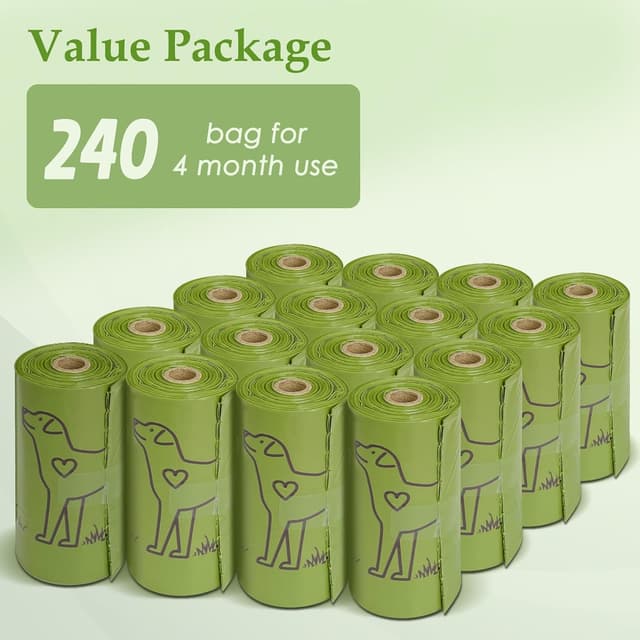 Detalle 2 de 240 Count Lavender Scented 13” x 9” Dog Poop Bags Rolls (Leakproof, Strong & Sturdy)