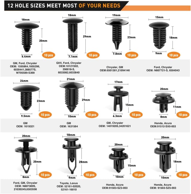 Detalle de GOOACC 330Pcs Trim Removal Tool Set for Auto, Radio, and Panel Clips (Blue)