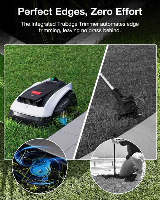 Detalle de ECOVACS GOAT O1200 LiDAR Pro robotic lawn mower with app control (up to 180m²/h)