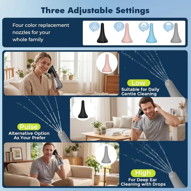 Detalle de Pulizia Orecchie JDZ 2000mAh con 12 testine