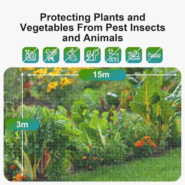 Detalle de Gemüse Schutznetz Garten 3x15 m Insektennetz