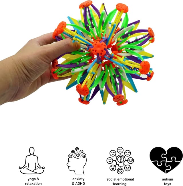 Detalle de 4E’s Novelty Expandable Breathing Ball Sphere (Expands 6 to 12") — Breathing Visual Fidget Toy for Kids & Adults
