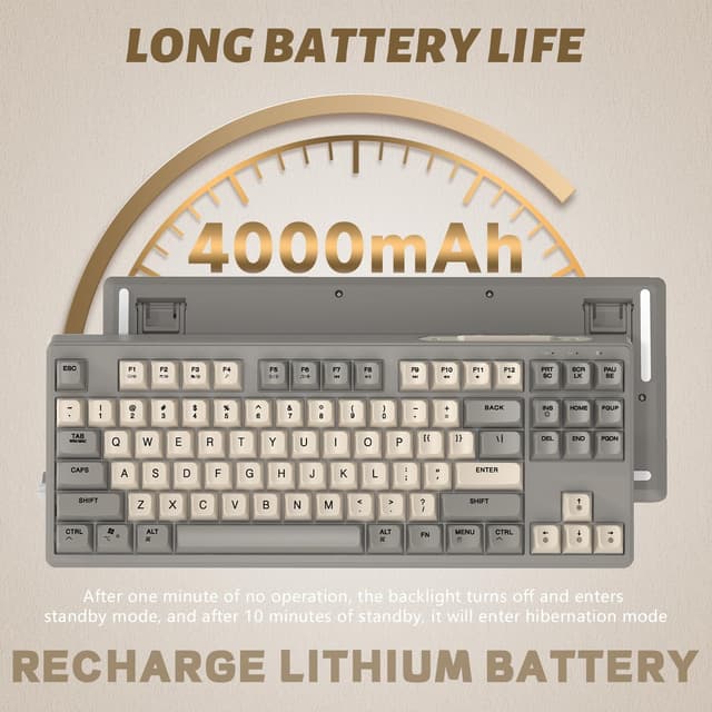 Detalle de Attack Shark M87 80% Wireless Keyboard