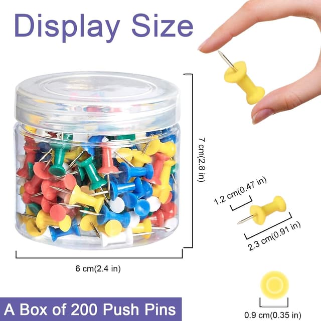 Detalle 2 de Amazon Basics Puntine colorate 200 pz