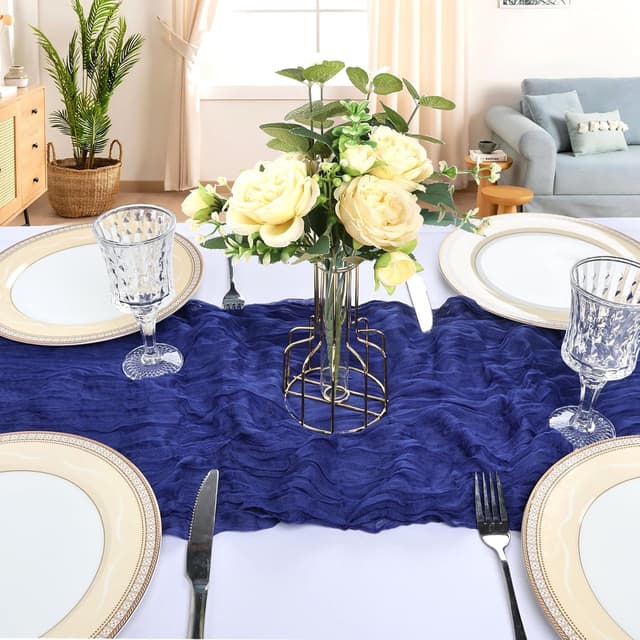 Detalle de 12-Pack 10FT Royal Blue Cheesecloth Table Runner (120 Inch Long) for Weddings, Parties & Home Decor
