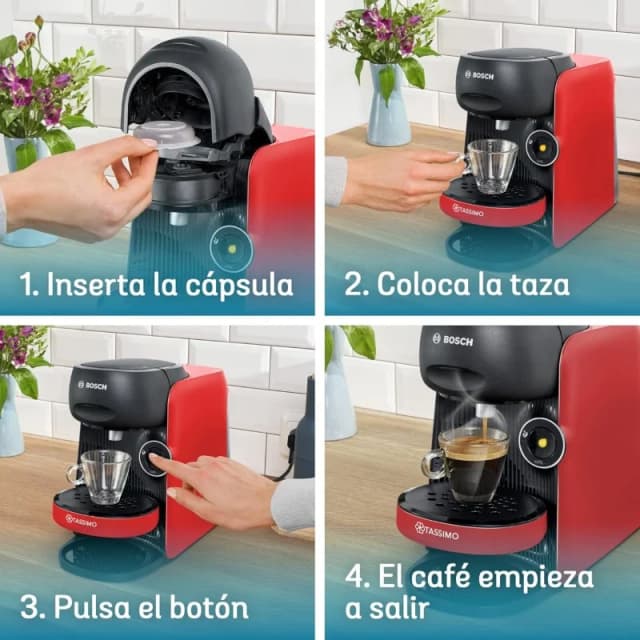 Thumbnail 2 de Bosch Tassimo Finesse TAS16B3 Cafetera de Cápsulas Roja