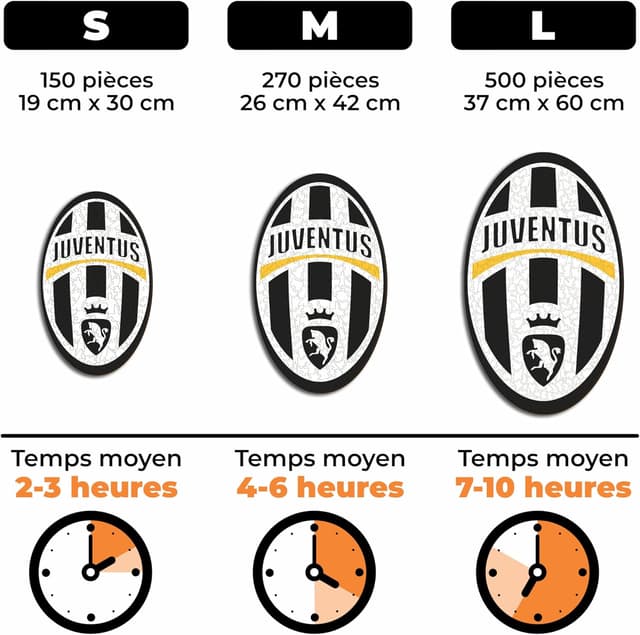 Detalle de Iconic Puzzles Juventus Retro Logo — Puzzle en bois sous licence officielle, 150 pièces (taille S)