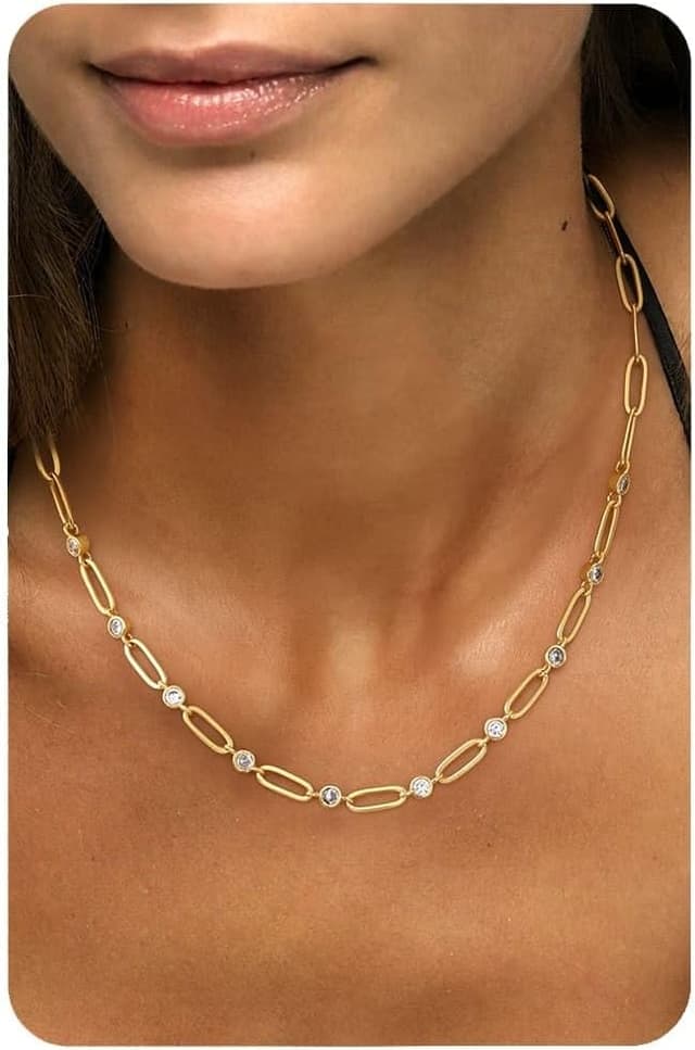 Thumbnail 6 de BodyBonita Paperclip Collar Chain Trendy 16 Inch