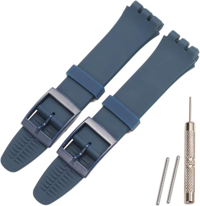 Thumbnail 6 de XBDSW 2er-Silikon Uhrenarmband-Set für Swatch (17/19/20 mm) – wasserdicht, mit Werkzeug