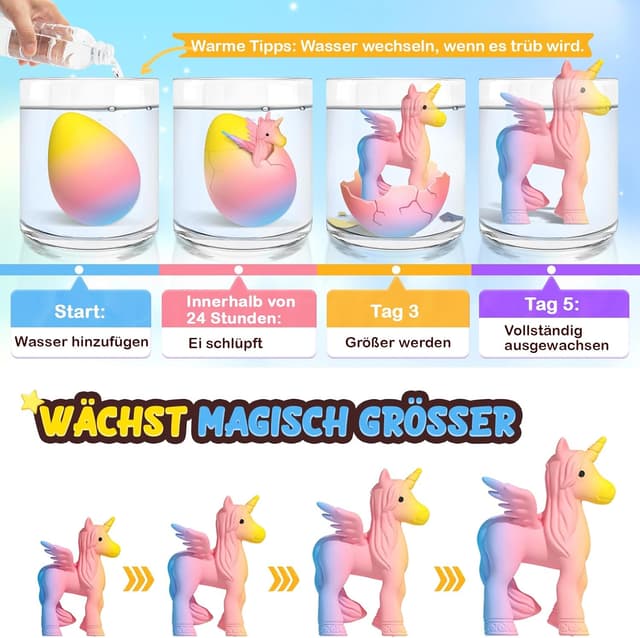 Detalle 2 de Coodoo Einhorn Schlüpft Regenbogenei 6er Pack