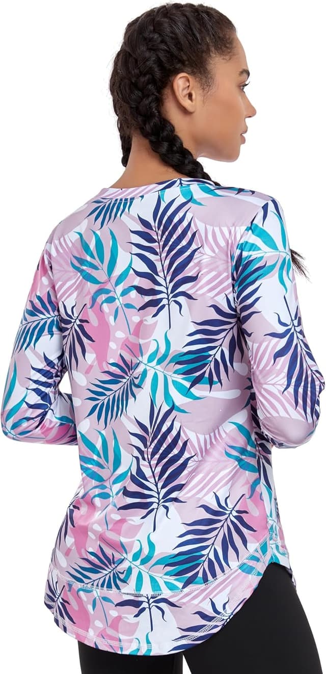 Detalle de Deaviya Damen Langarm-Sportshirt „Locker“ für Laufen & Training – Funktions-Longsleeve mit Rundhalsausschnitt