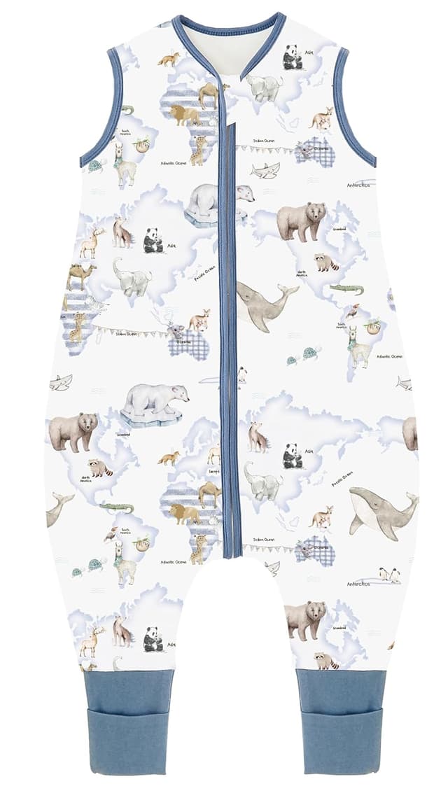 Thumbnail 6 de Chilsuessy Baby-Schlafsack mit Füßen (2er Pack) 1.5 Tog – 100% Baumwolle, Ganzjahres-Schlafsack für 75–85 cm (Giraffenwald)