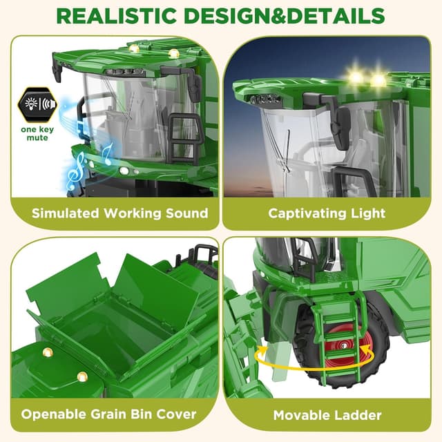Thumbnail 5 de Uarzt Remote Control Combine Harvester 1/24 Scale 🚜