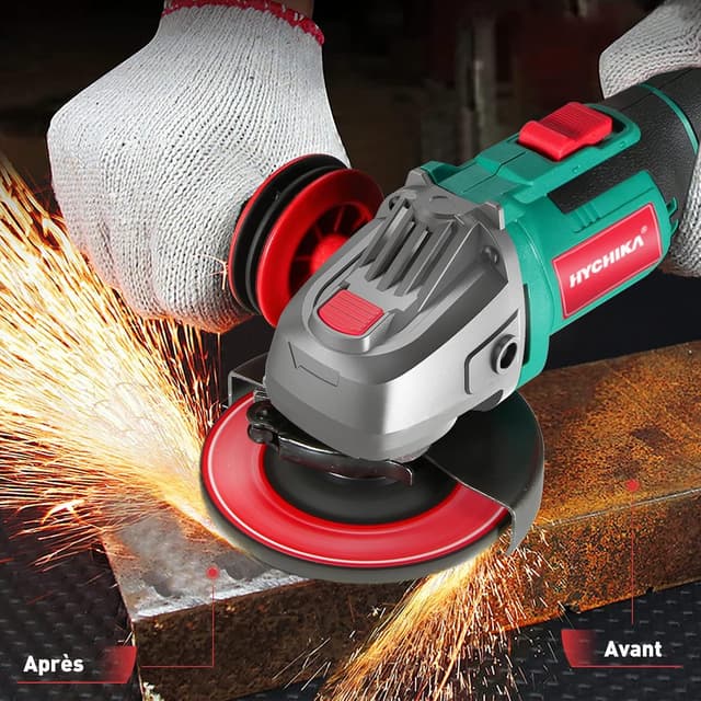 Detalle de HYCHIKA disques à ébarber métal 125 mm (x10) pour meuleuse d’angle – oxyde d’aluminium et fibre de verre