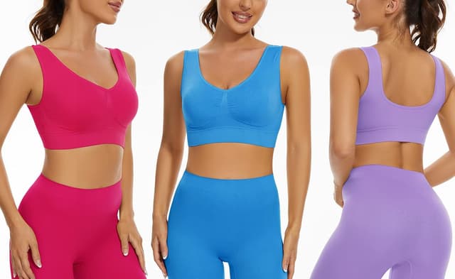 Detalle de Lemef 3-Pack wirefree sports bra