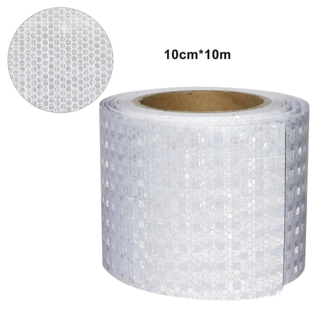 Detalle de XFXIA Nastro riflettente adesivo bianco 10 cm × 10 m per auto, moto, bici e attività notturna