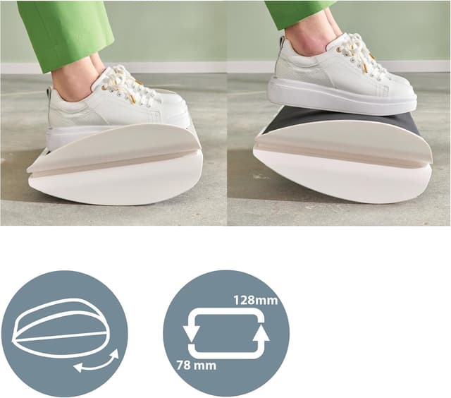 Detalle 2 de Leitz Ergo Reposapiés Ergonómico Ajustable, Gris y Blanco🦶