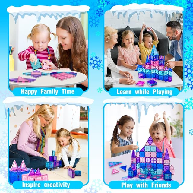 Detalle de Xekel Magnetic Tiles 100 pcs magnetic building blocks 🧩