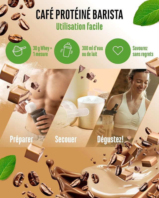 Detalle 2 de Vit4ever Barista Protein Coffee Nougat (908 g) — café protéiné crémeux jusqu’à 20 g de protéines