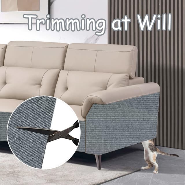 Detalle de Xynovate tappetino tiragraffi adesivo per gatti grigio chiaro, riutilizzabile e tagliabile