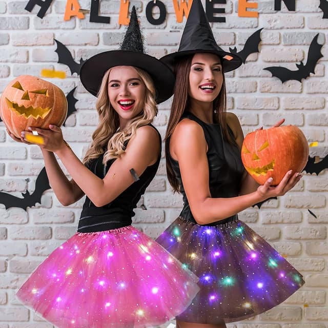 Detalle de AYBUY Gonna Tulle LED a 3 strati (tutu luminosa) per Carnevale, Halloween, Natale e feste