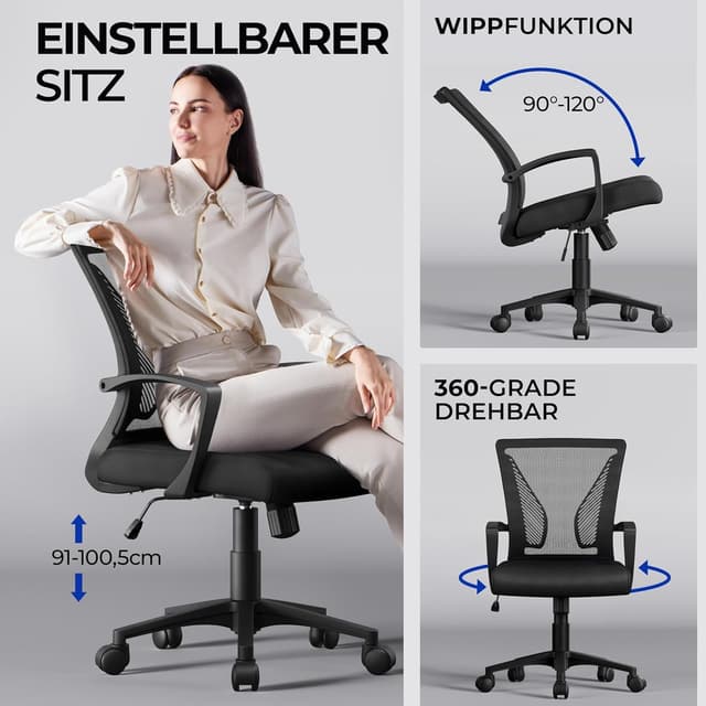 Detalle 2 de Yaheetech Bürostuhl Ergonomisch 136 kg