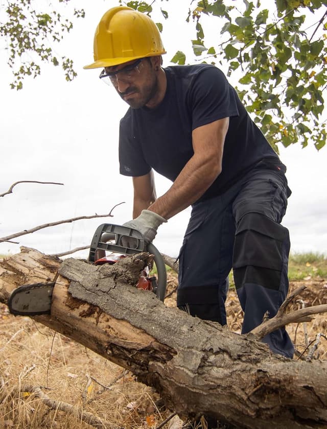 Detalle de Elainone Herren-Arbeitshose mit Kniepolster-Taschen und 6 großen Taschen