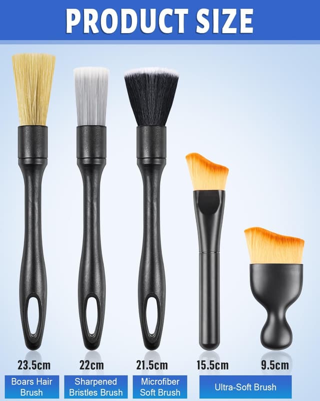Detalle de Caianwin car cleaning brush set 5 piece