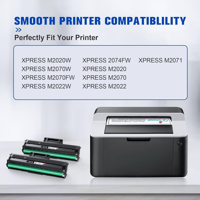 Detalle de Q-image D111L compatible toner cartridges (2 black) for Samsung Xpress M2026W, M2070W and select SL-M2020/SL-M2070 printers