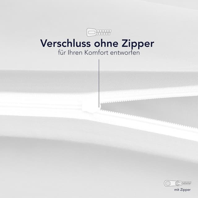 Detalle de Dreamzie Kissenbezug 40 x 80 cm (Set mit 2) aus 100% Jersey-Baumwolle – weiß