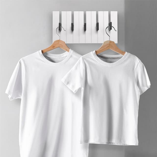 Detalle 2 de Patère murale pour enfants RICOO WM1886-S en bois noir et blanc (29x15x2 cm)