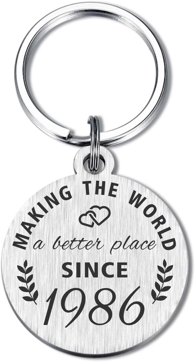 Detalle de 40th Birthday keychain 1986 stainless steel gift