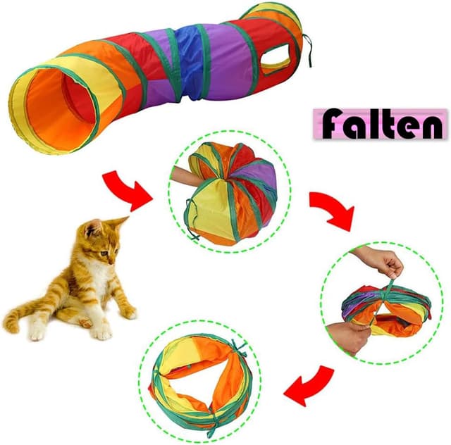 Thumbnail 2 de Foldable Cat Tunnel Rainbow Play Tent
