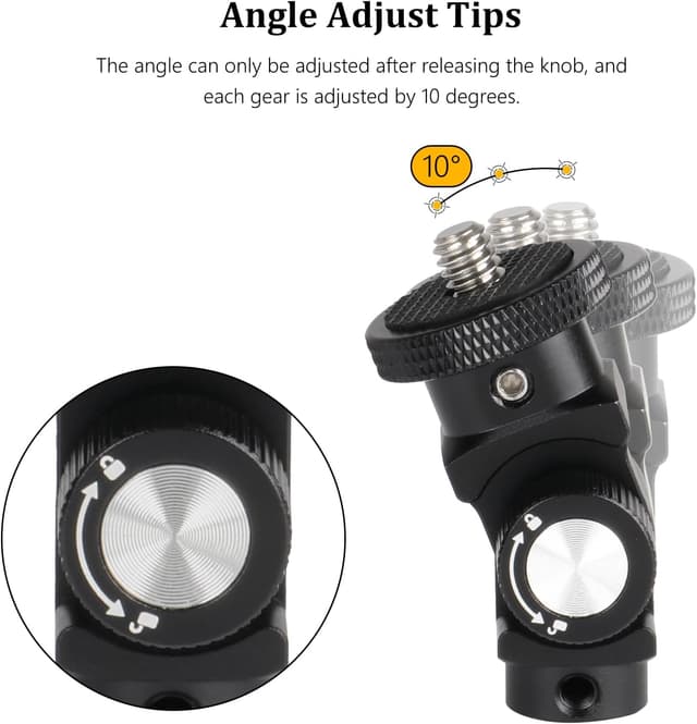 Detalle de HSU Vertical Mount 180° 1/4"-20 adapter for action cameras