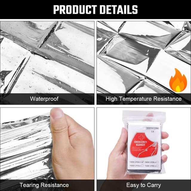 Detalle 1 de flintronic 6 Pièces Couverture survie 130x210 cm