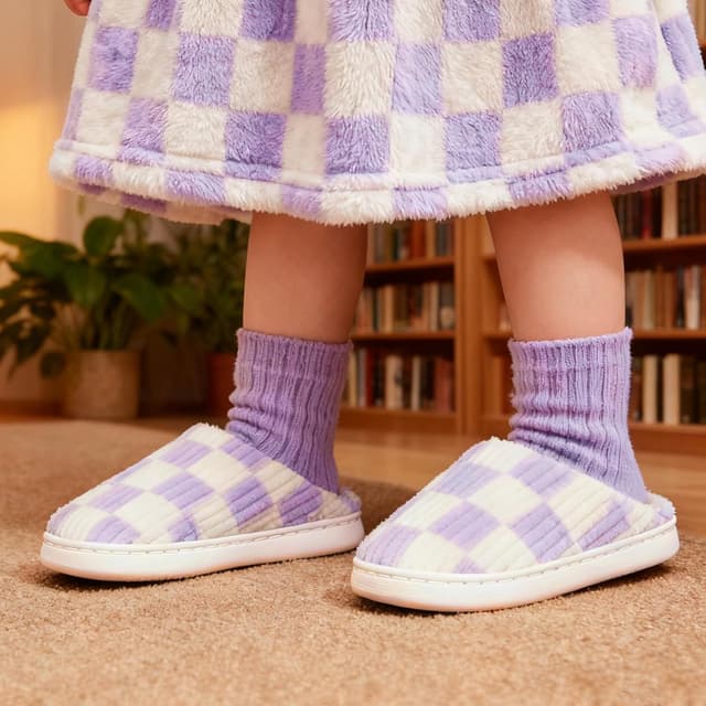 Detalle de Guyarns Chaussons enfant fille/garçon fourrés, semelle antidérapante et mémoire de forme