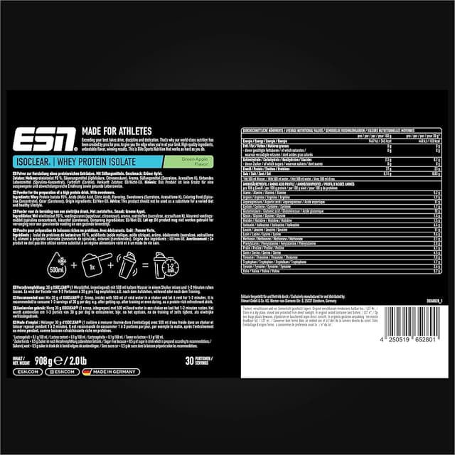 Thumbnail 3 de ESN ISOCLEAR Whey Isolate 908 g Manzana verde 💊