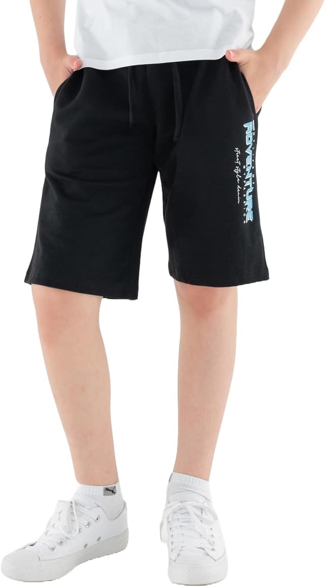 Detalle de Jungen Shorts aus 100% Baumwolle mit Kordelzug und Taschen (Größen 134–176) – bequeme Haus- & Schlafshorts