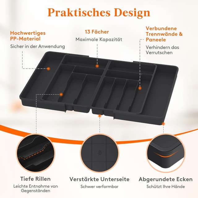 Thumbnail 6 de Lifewit Besteckkasten für Schubladen 54,1 bis 91,4 cm