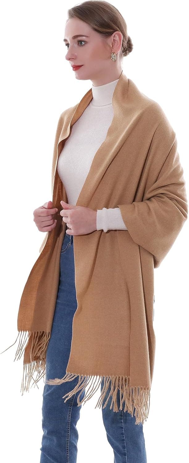 Thumbnail 6 de SWAT PANY Ladies Pashmina Scarf Shawl & Wrap for Women – 200cm winter wedding scarf with fringes