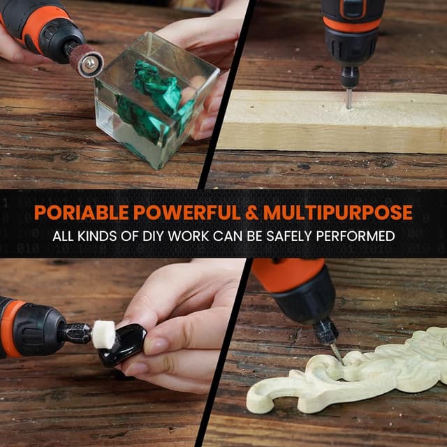 Thumbnail 5 de HARDELL Outil rotatif sans fil 12V 94 accessoires 🛠