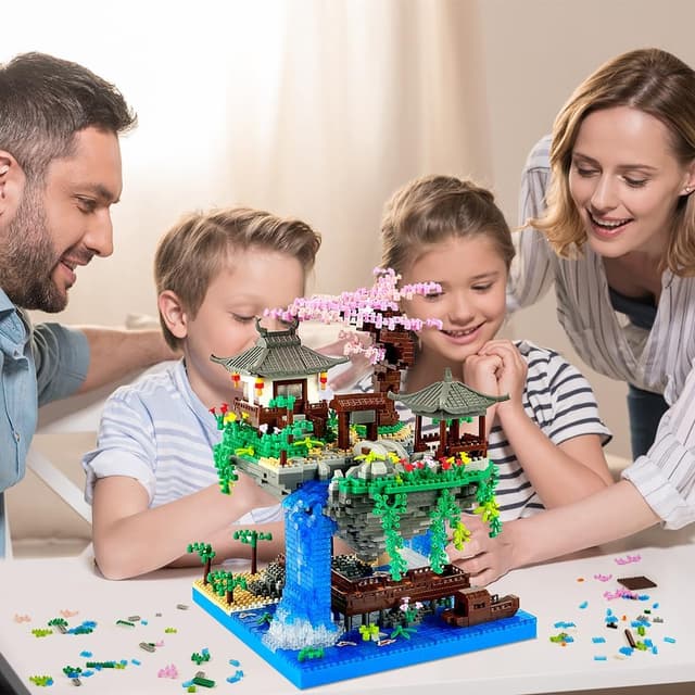 Thumbnail 6 de HOTUT Cherry Blossom Tree Building Set (2705 pcs) with Japanese Sakura House Lights Kit