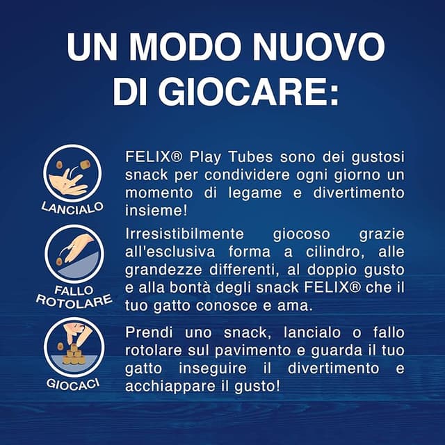 Thumbnail 3 de Purina Felix Play Tubes Snack para gato con pescado y gambas 8×50 g 🐱