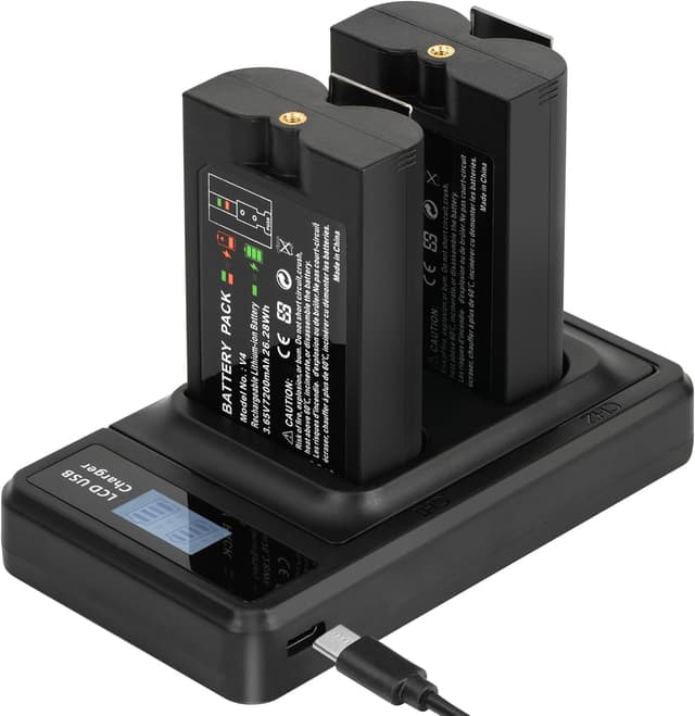 Detalle 2 de Rechargeable Battery for Ring Doorbell Camera 2-Pack (7200 mAh) with LED Display Charging Station