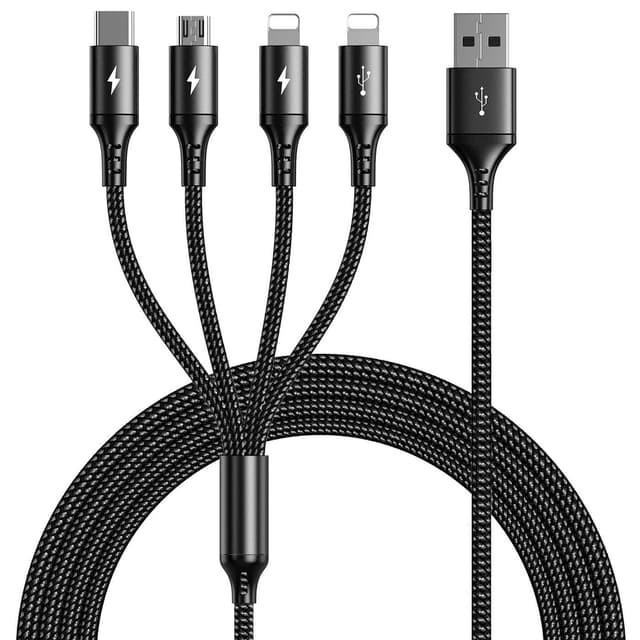 Detalle de UZAHSK Câble Multi USB 4 en 1 universel (noir) — 3 m