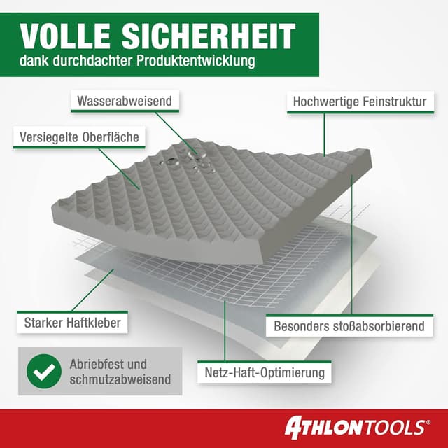 Detalle de ATHLON TOOLS 2× Auto-Türkantenschutz FlexProtect (je 2 m) – extra dick, selbstklebend, wasserabweisend, grau