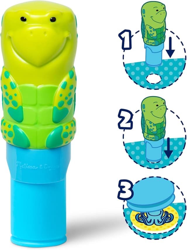 Detalle de Melissa & Doug Sticker WOW! Sea Turtle Bundle – 24-Page Activity Pad, Sticker Stamper & 500 Ocean Stickers