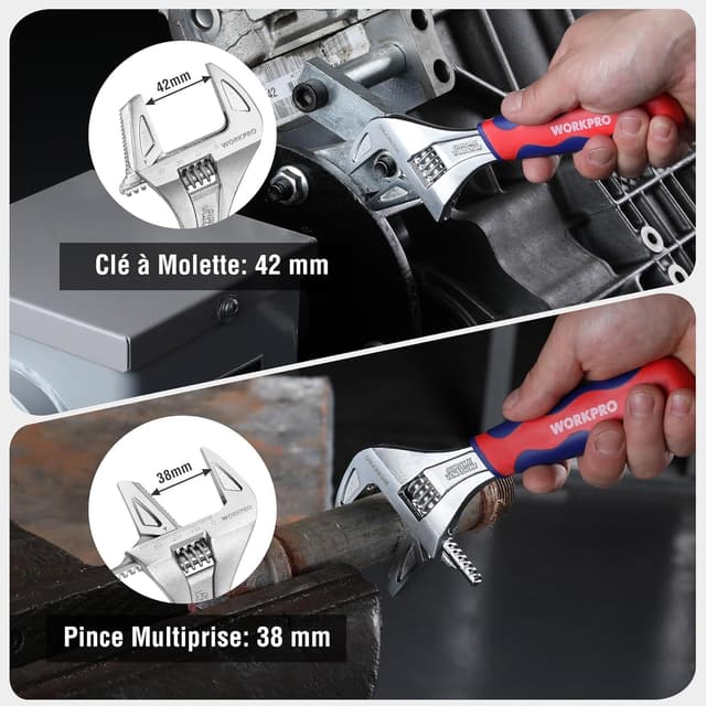 Thumbnail 1 de WORKPRO Clé à Molette 200mm 42 mm 📐