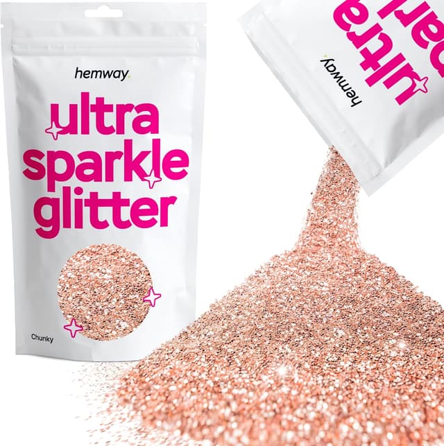 Imagen de Hemway Ultra Sparkle Glitter Rose Gold 100g Chunky en OfertitasTOP
